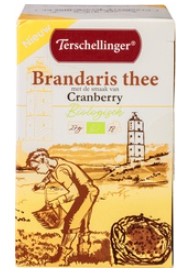 Brandaris thee met cranberry van Terschellinger, 10 x 18 builtje