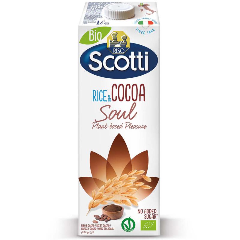 Rijstdrink choco van Riso Scotti, 10 x 1 Liter