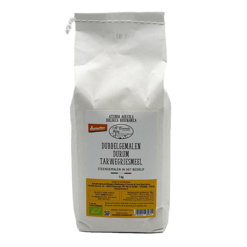 Tarwegriesmeel durum dubbelgemalen van IL CERRETO, 10 x 1 kg
