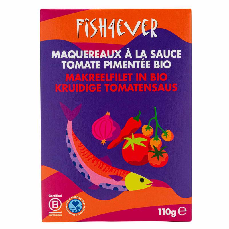 Makreelfilet spicy tomaat van Fish 4 Ever, 12 x 110 g