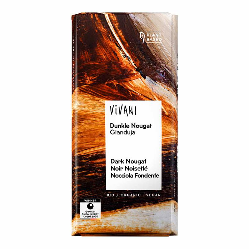 Chocolade Tablet puur praline nougat van Vivani, 12 x 80 g