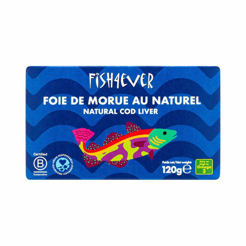 Kabeljauw lever van Fish 4 Ever, 12 x 120 g