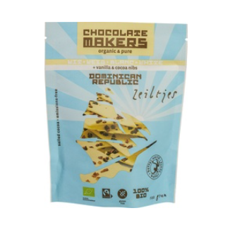 Chocozeiltjes wit van Chocolatemakers, 10 x 100 g