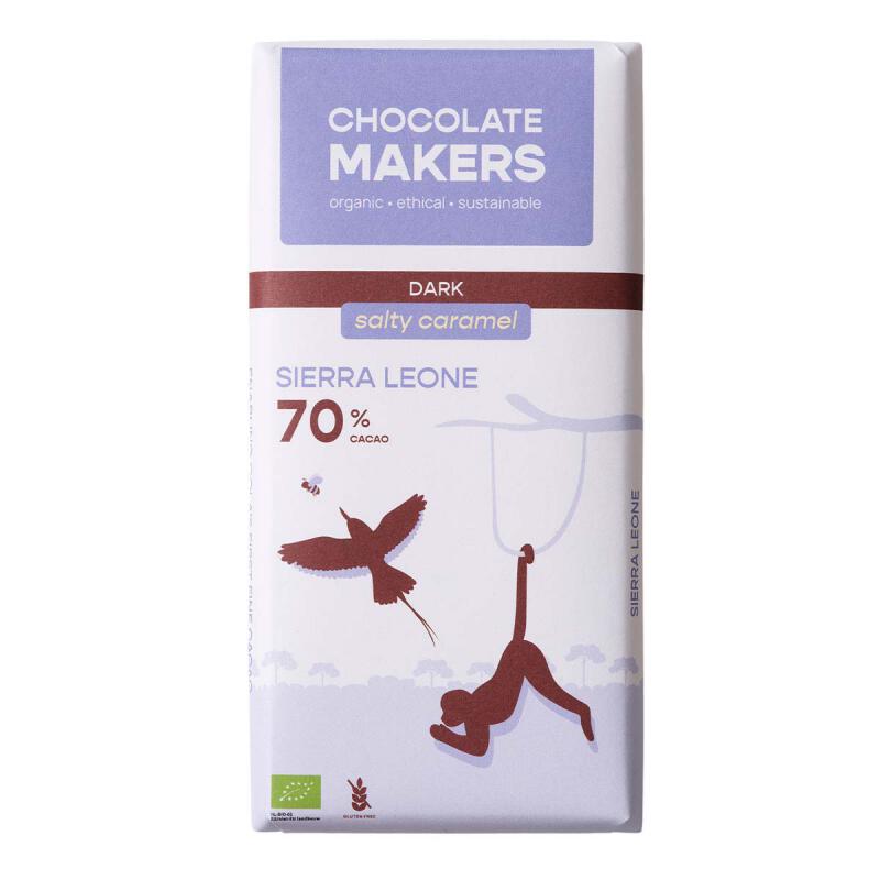Sierra l 70% puur salty caramel van Chocolatemakers, 10 x 80 g