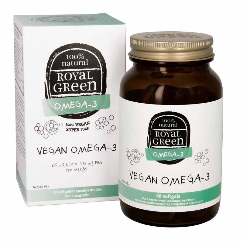 Omega-3 vegan van Royal Green, 1 x 60 softgels