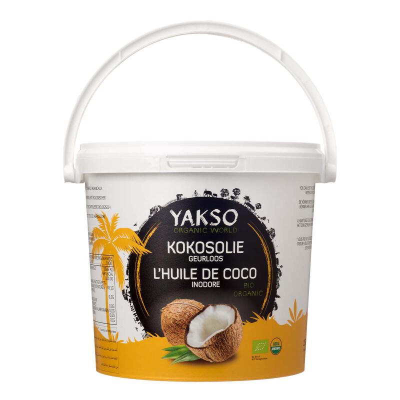 Kokosolie geurloos van Yakso, 1 x 2,5 l