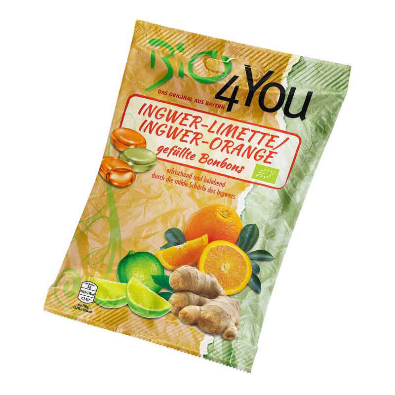 Gember sinaasappel snoepjes van BIO 4 YOU, 20 x 75 g