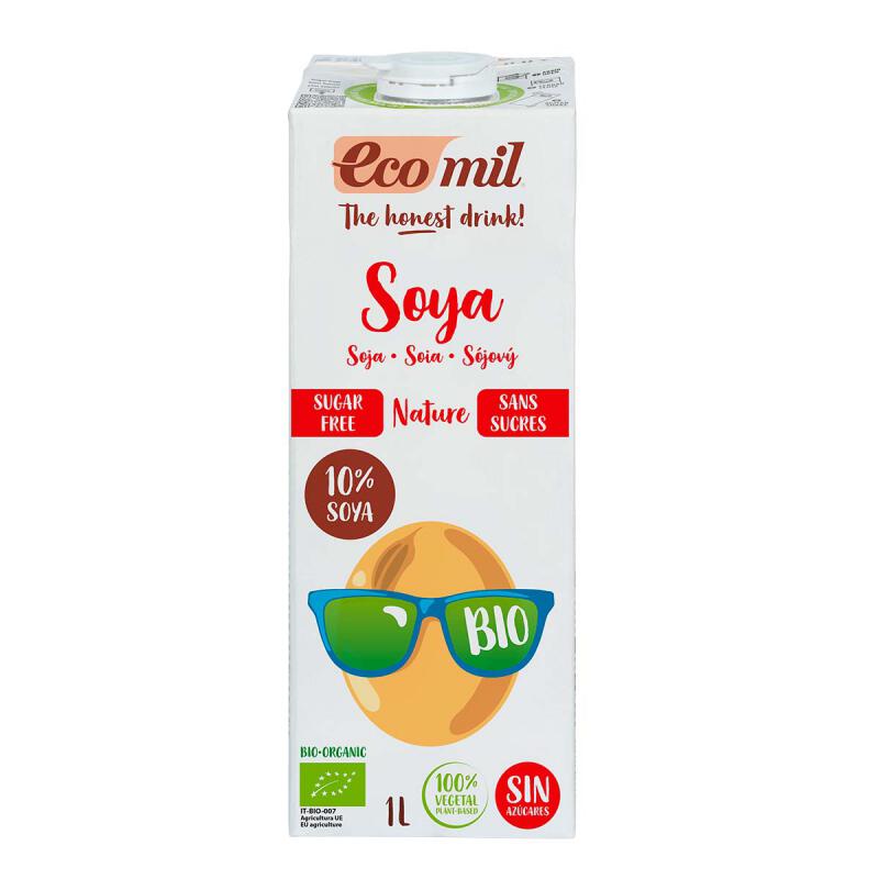 Sojadrank ongezoet van Ecomil, 6 x 1 Liter