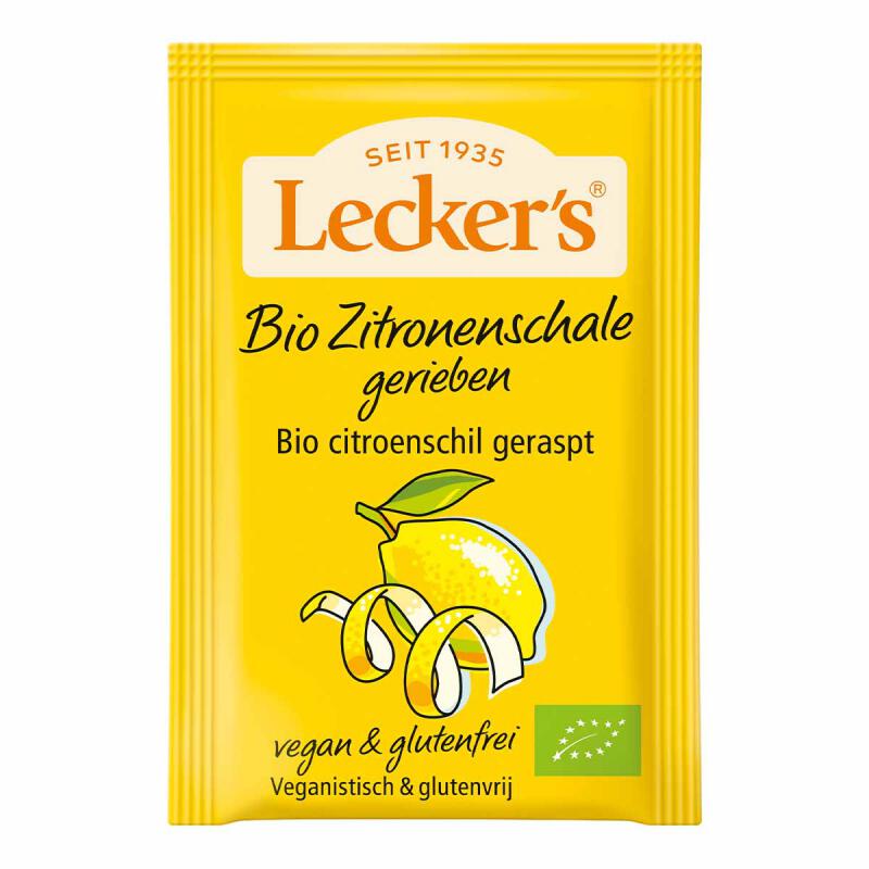 Citroenschil geraspt van Lecker`s, 10 x 15 g