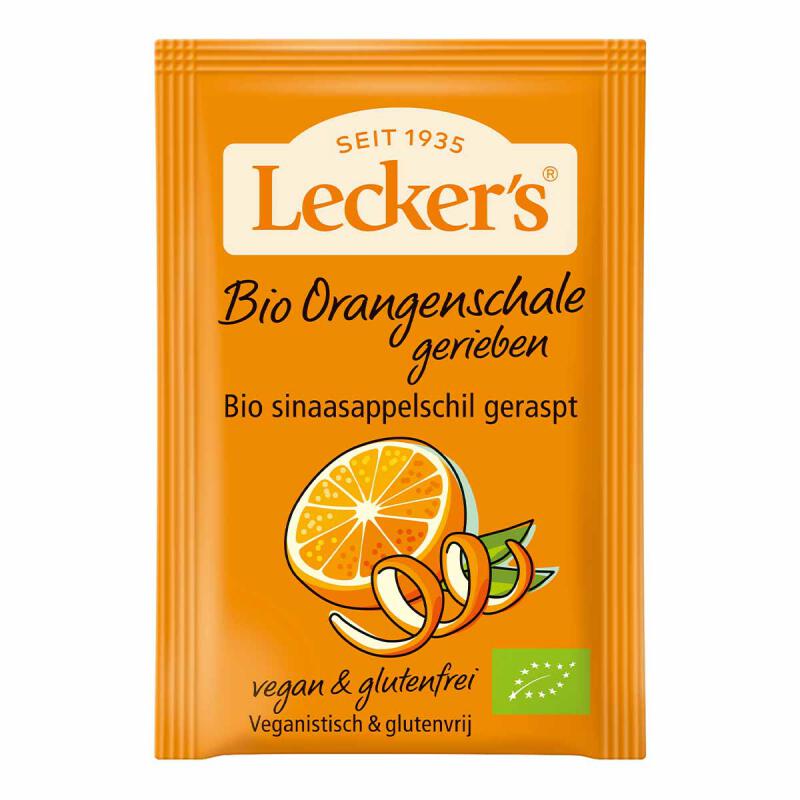 Sinaasappelschil geraspt van Lecker`s, 10 x 15 g