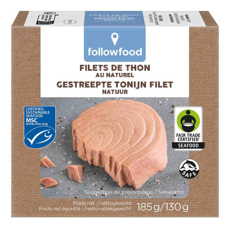 Gestreepte tonijnfilet van FOLLOW FOOD, 8 x 185 g Gestreepte tonijnfilet van FOLLOW FOOD, 8 x 185 g