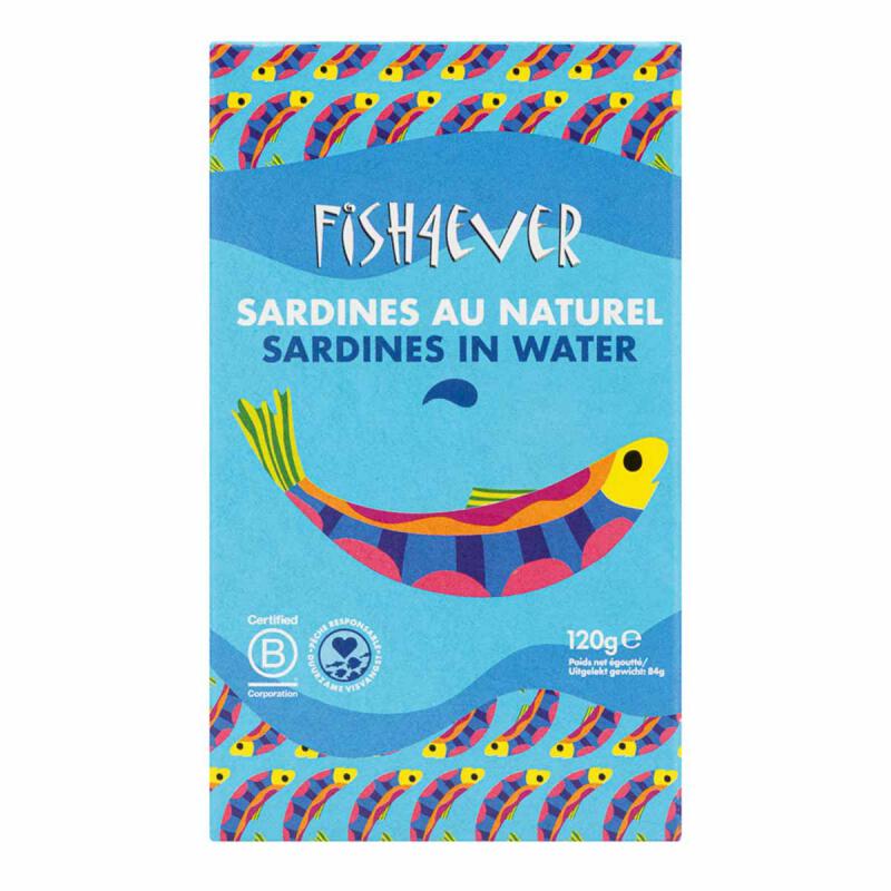 Sardines in water van Fish 4 Ever, 12 x 120 g Sardines in water van Fish 4 Ever, 12 x 120 g