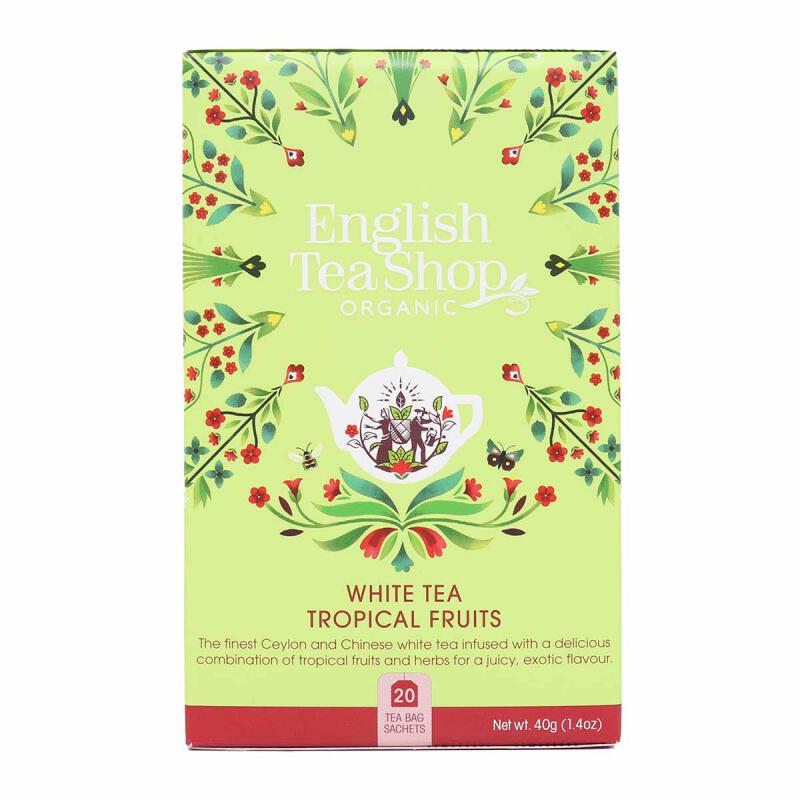Witte thee tropisch fruit van ENGLISH TEASHOP, 6 x 20 builtje