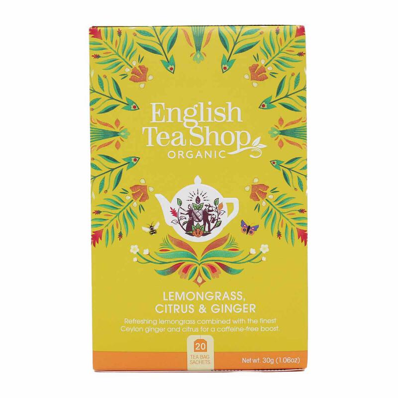 Kruidenthee Lemongrass citrus ginger van ENGLISH TEASHOP, 6 x 20