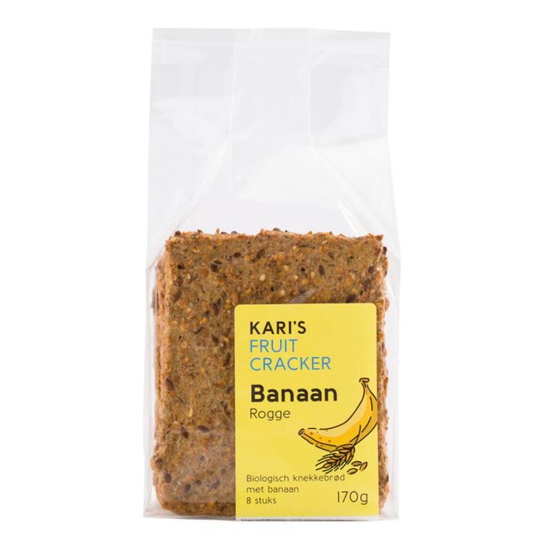 Fruitcracker banaan van Kari`s Crackers, 6 x 170 g