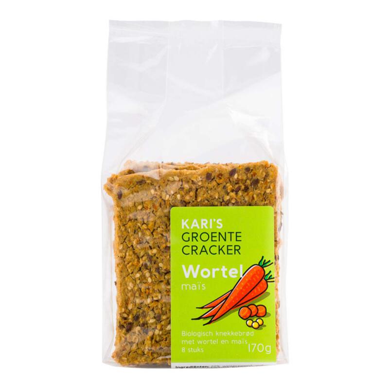 Groentecracker wortel van Kari`s Crackers, 6 x 170 g
