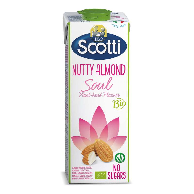 Amandeldrink soul nutty almond van Riso Scotti, 10 x 1 Liter