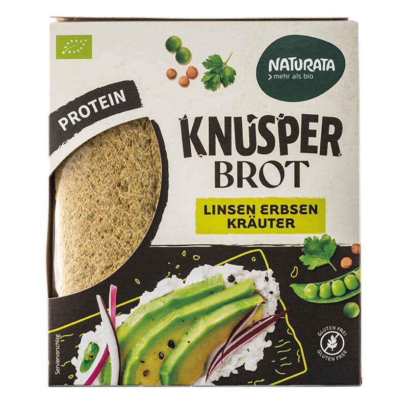 Crispbread linzen erwten kruiden van Naturata, 12 x 100 g