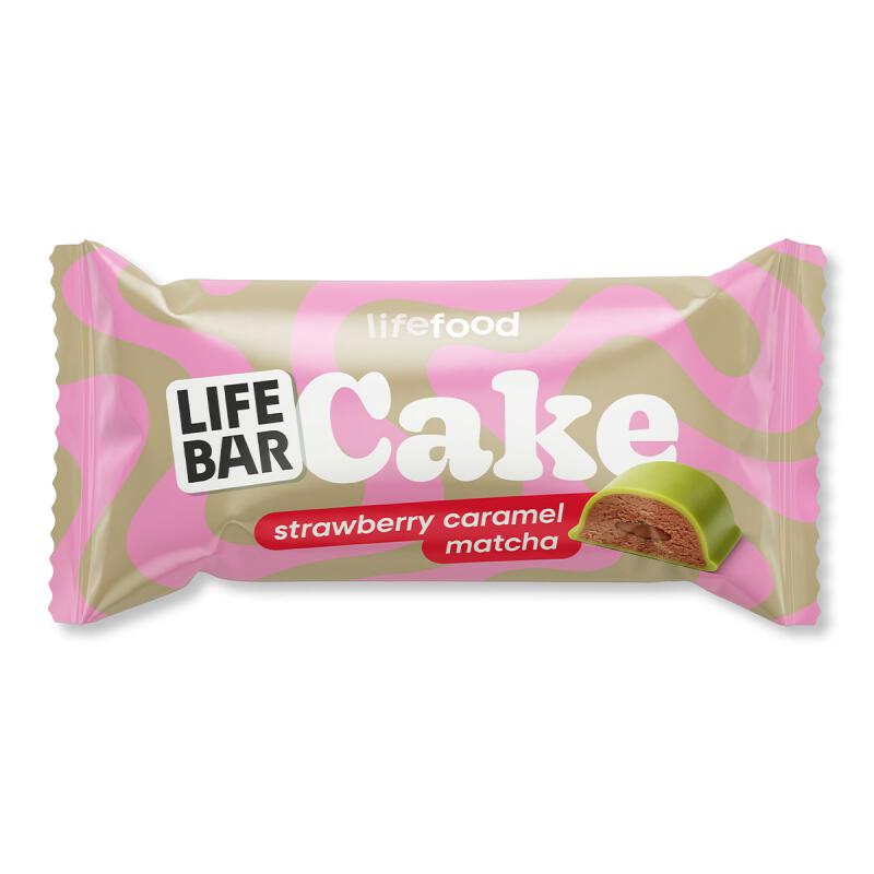 Lifebar cake aardbei matcha van Lifefood, 12 x 35 g Lifebar cake aardbei matcha van Lifefood, 12 x 35 g