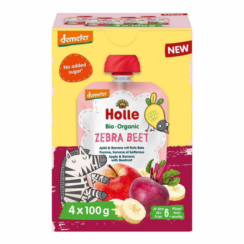 Knijpfruit zebra biet 4-pack van Holle, 6 x 400 g