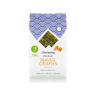 Seaveg crispies turmeric van Clearspring, 16 x 4 g