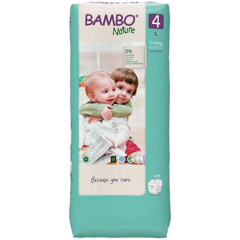 Luiers maat l - 4 (tall-pack) van Bambo Nature, 3 x 48 stk