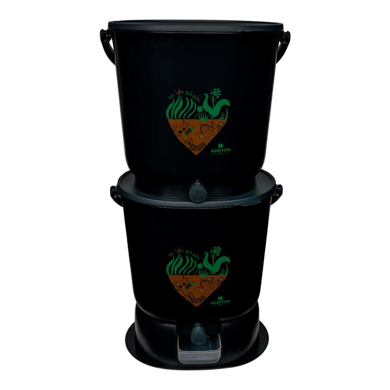 Bokashi emmer-set zwart van EM, 1 x 2 stk