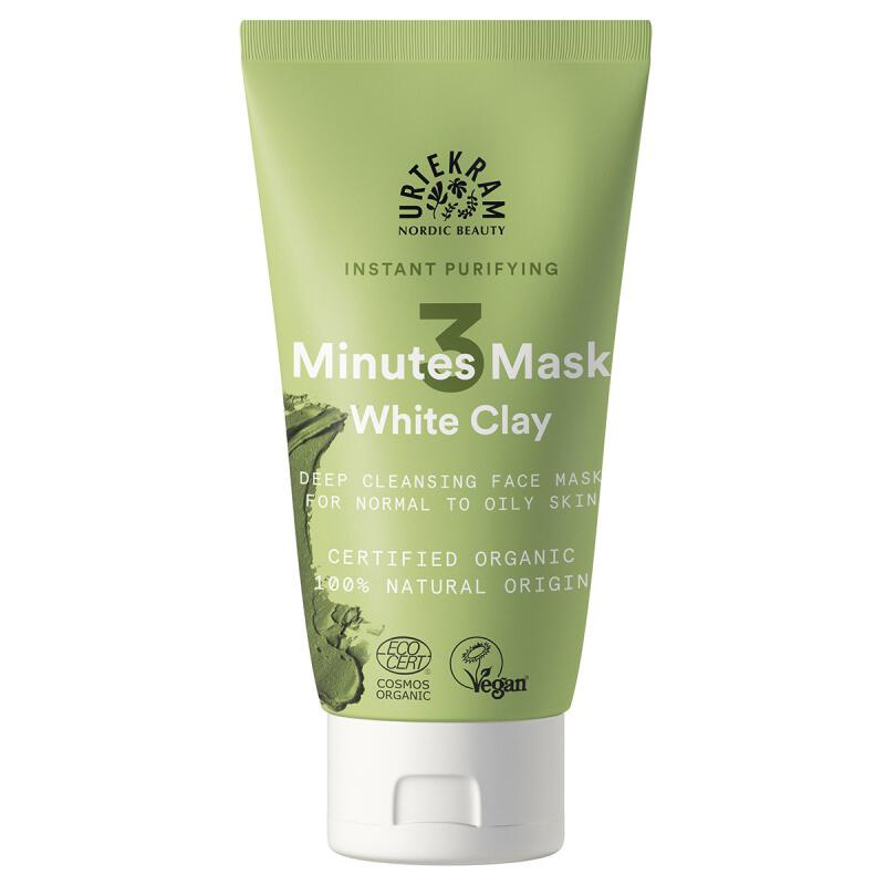 Gezichtsmasker witte klei van Urtekram, 1 x 75 ml