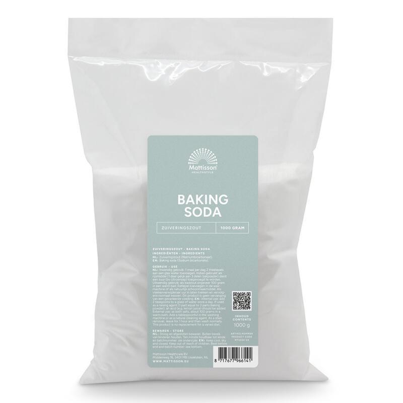 Zuiveringszout baking soda van Mattisson, 1 x 1 kg Zuiveringszout baking soda van Mattisson, 1 x 1 kg