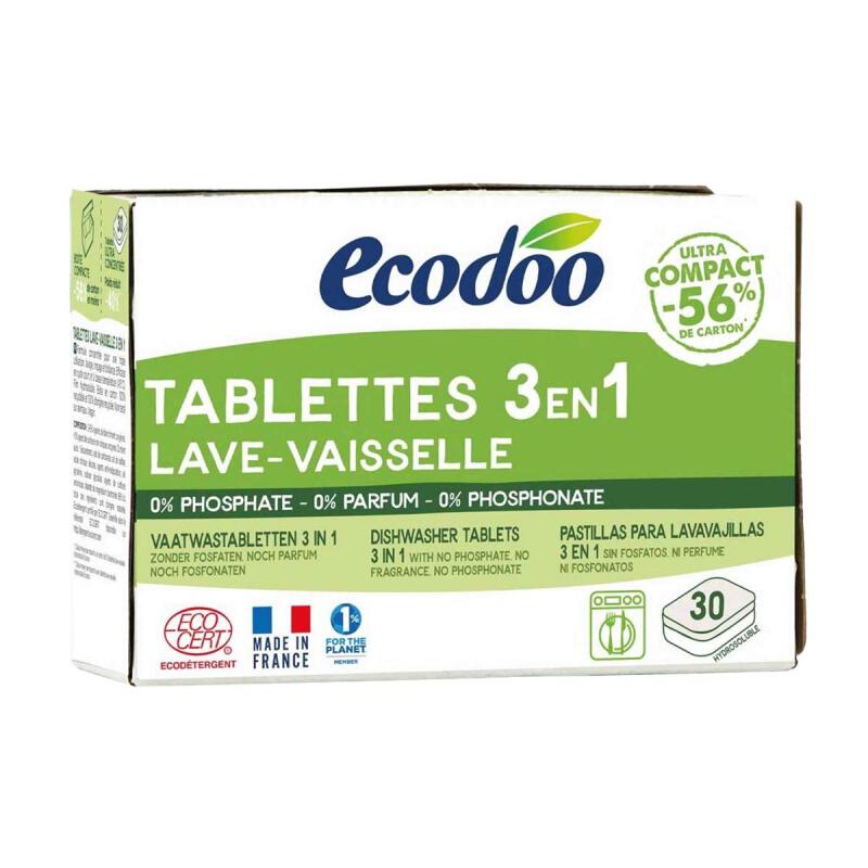 Vaatwas tabletten 3 in 1 van Ecodoo, 7 x 30 stk