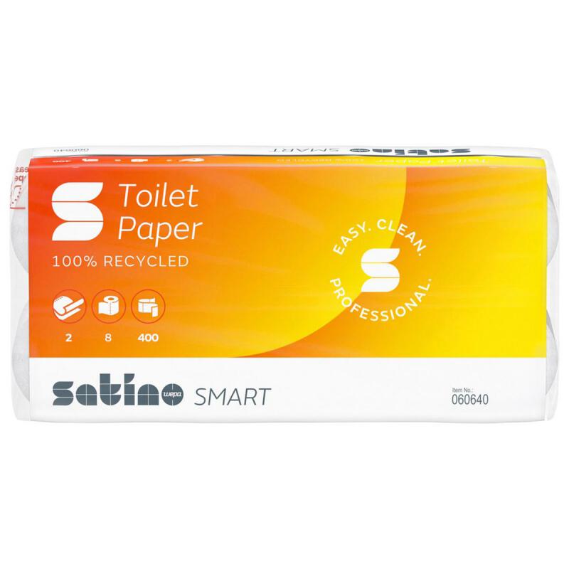 Toiletpapier 2lg 400vl smart van Satino, 6 x 8 stk