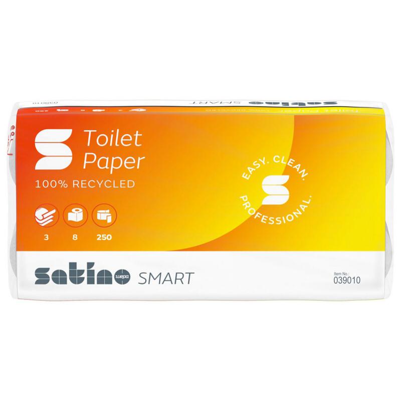 Toiletpapier 3lg 250vl smart van Satino, 8 x 8 stk