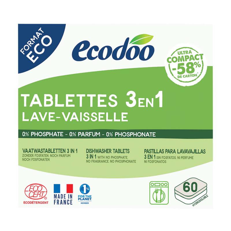 Vaatwastabletten 3in1 xl van Ecodoo, 12 x 60 stk