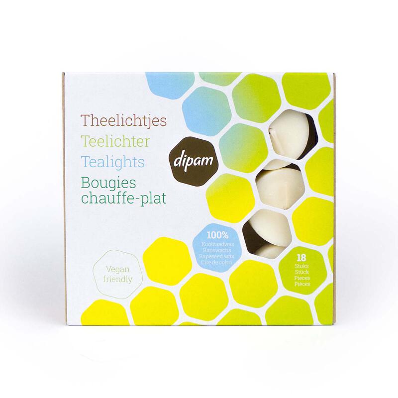 Theelichtjes vegan van Dipam, 5 x 18 stk