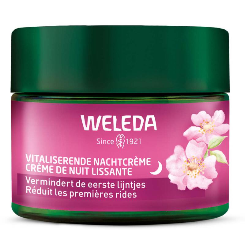 Wilde rozen witte thee nachtcreme vitaliserend van Weleda, 1 x 4