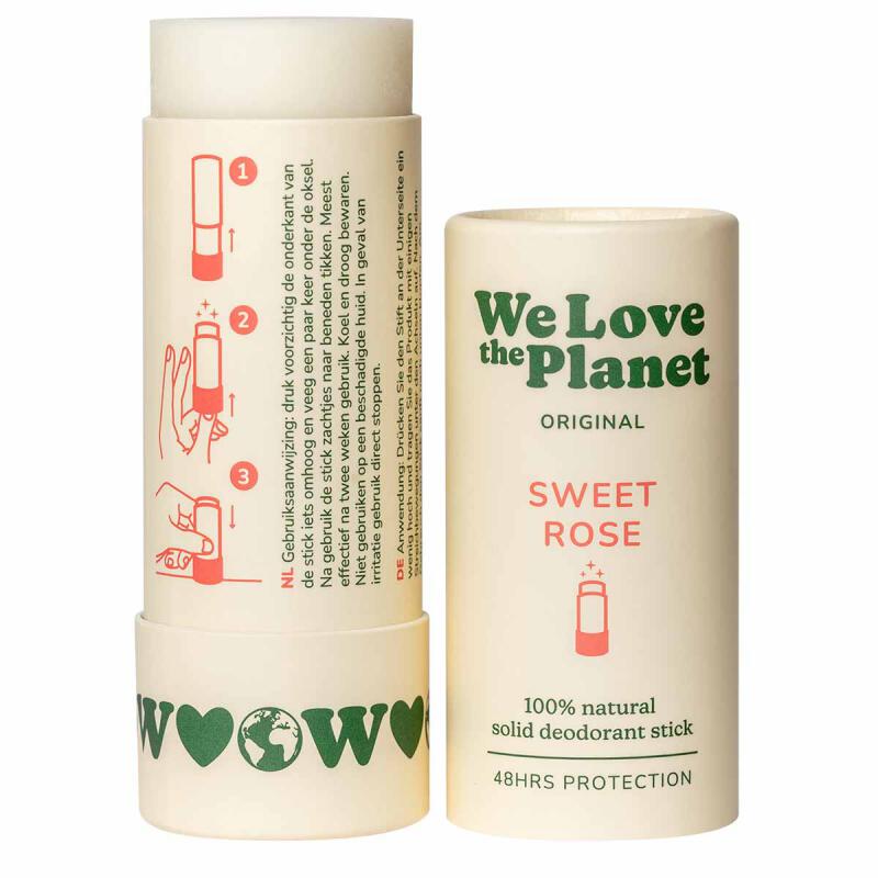 Deo stick sweet rose van WE LOVE THE PLANET, 1 x 40 g