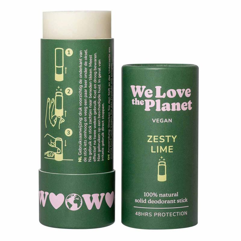 Deo stick zesty lime (vegan) van WE LOVE THE PLANET, 1 x 40 g