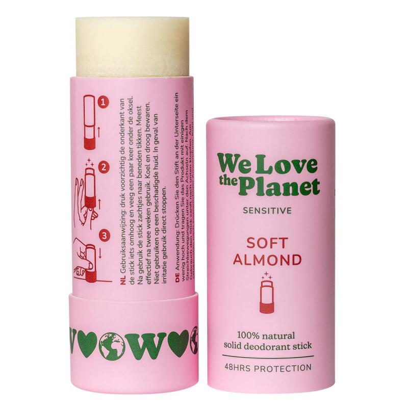 Deo stick soft almond sensitive van WE LOVE THE PLANET, 1 x 40 g