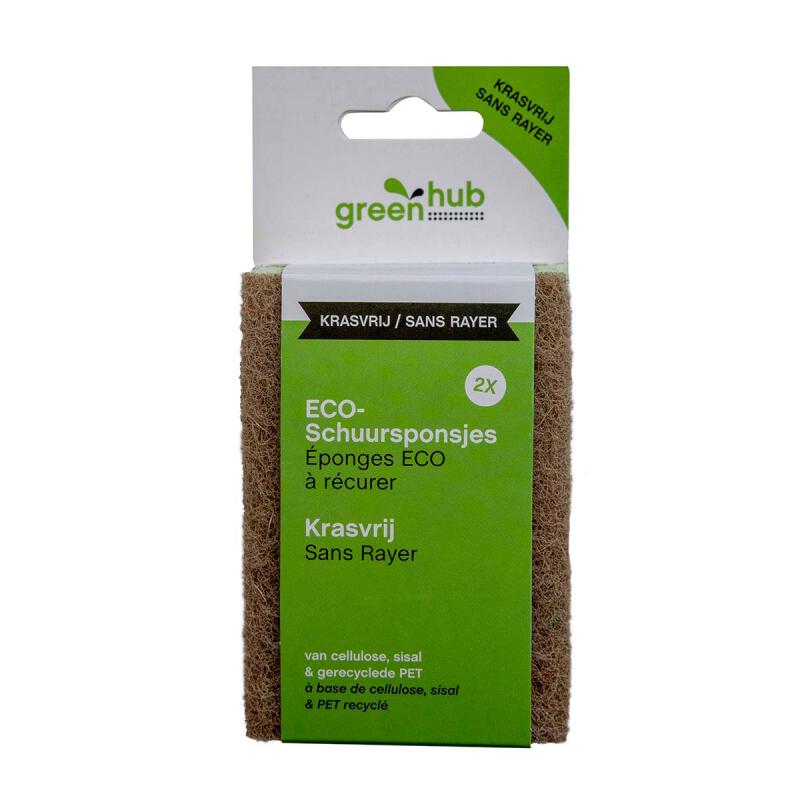 Schuurspons eco 2x van Greenhub, 12 x 2 stk Schuurspons eco 2x van Greenhub, 12 x 2 stk