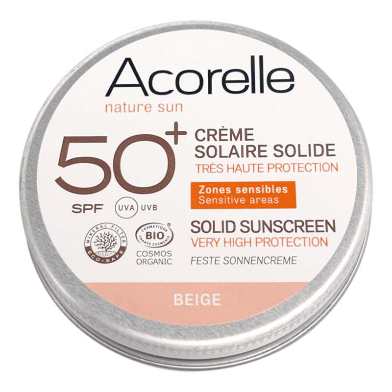 Beige solid sunscreen 50 van Acorelle, 1 x 20 g