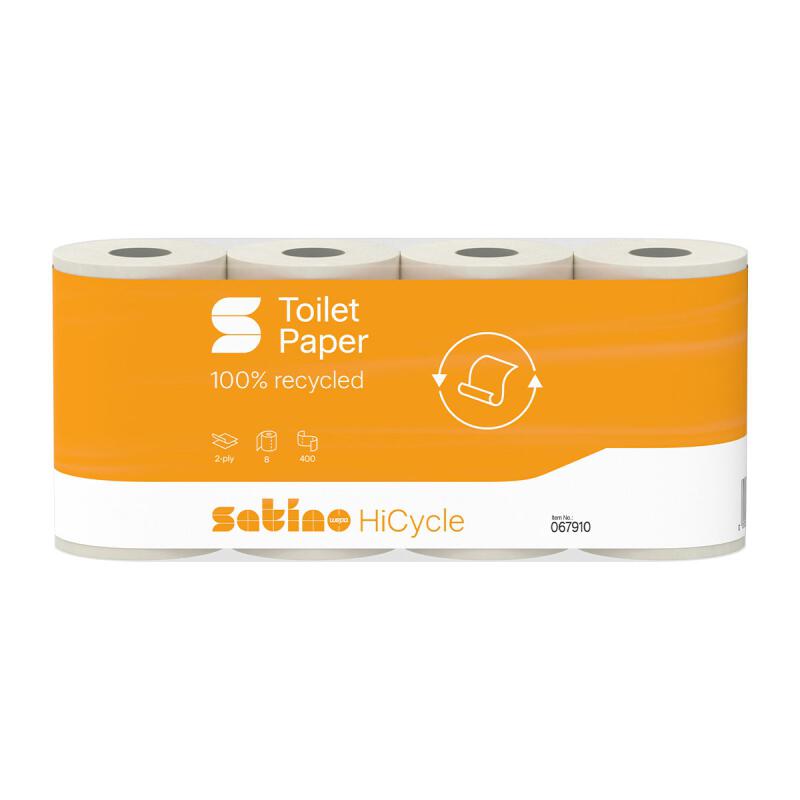 Toiletpapier 2lg 400vl 8x hicycle van Satino, 6 x 8 stk