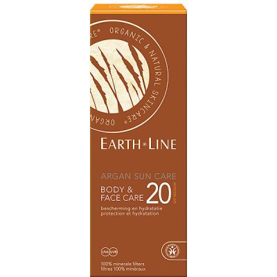 Argan sun care body & face SPF 20 van Earth Line, 1x 150ml