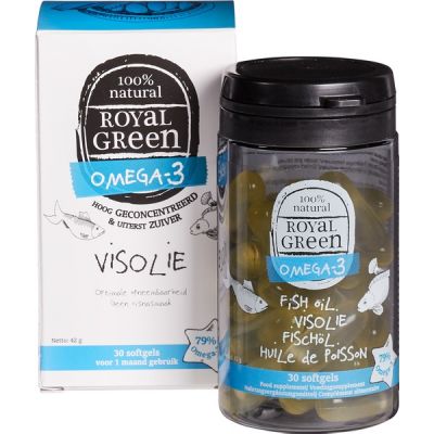 Omega 3 Visolie van Royal Green, 1x 30 softgels.