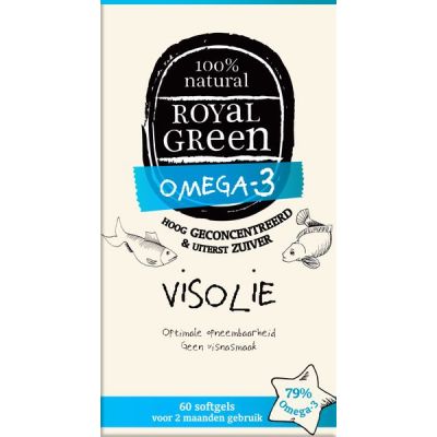 Omega 3 Visolie van Royal Green, 1x 60 softgels.