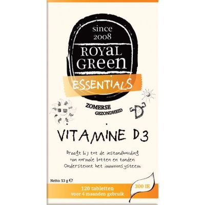 Vitamine D3 van Royal Green, 1x 120 tabletten.