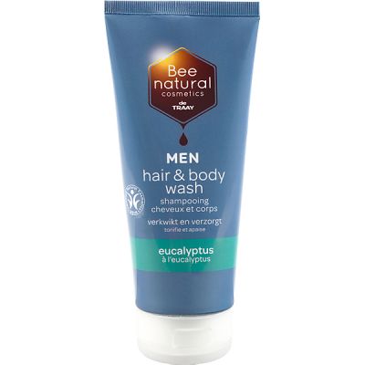 Men hair & body wash eucalyptus van Bee Honest, 1x 200ml.