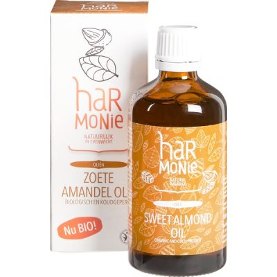 Zoete amandel olie (bio en koudgeperst) van Harmonie, 1 x 100 ml