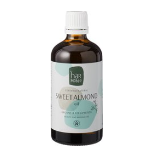 Zoete amandel olie (bio en koudgeperst) van Harmonie, 1 x 100 ml