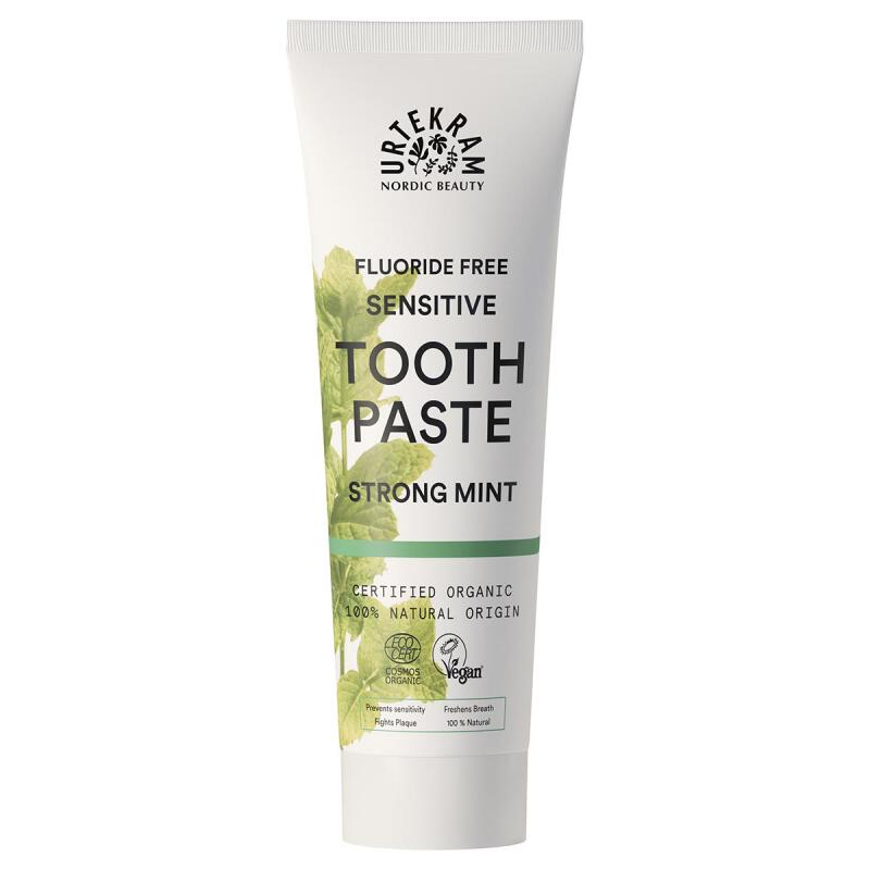 Tandpasta Strong Mint (Sensitive) van Urtekram, 1 x 75 ml
