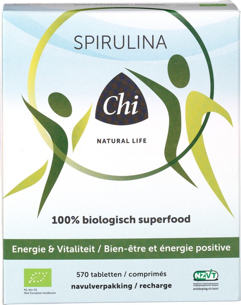 Spirulina navulverpakking van Chi, 1 x 570 stk